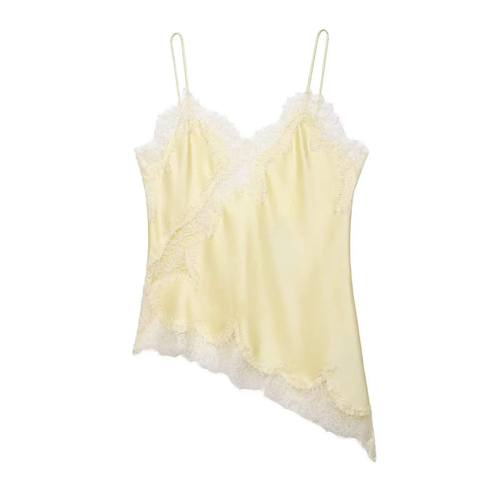 Satin Backless Asymmetrical  Top