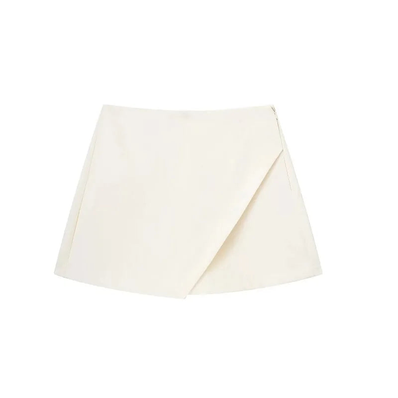 High Waist Asymmetric Skort