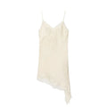 Satin Backless Asymmetric Mini Dress