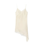 Satin Backless Asymmetric Mini Dress