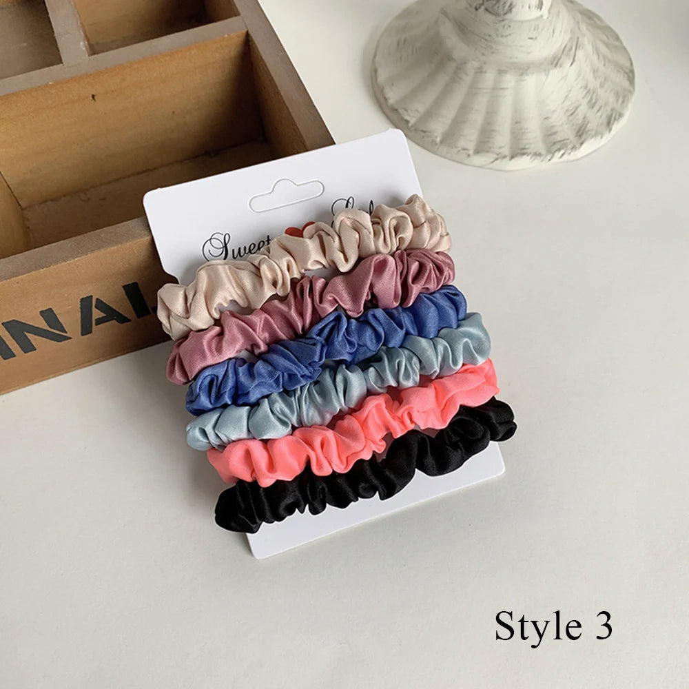 Hair Scrunchies Set - 3/6 pcs