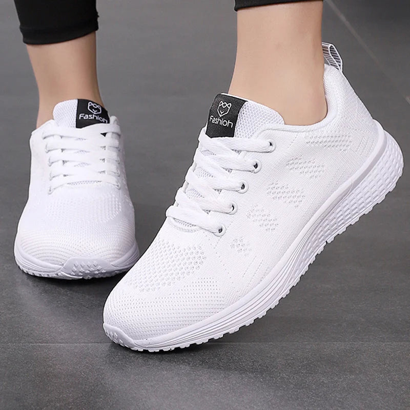 Breathable Mesh Lace Up Sneakers