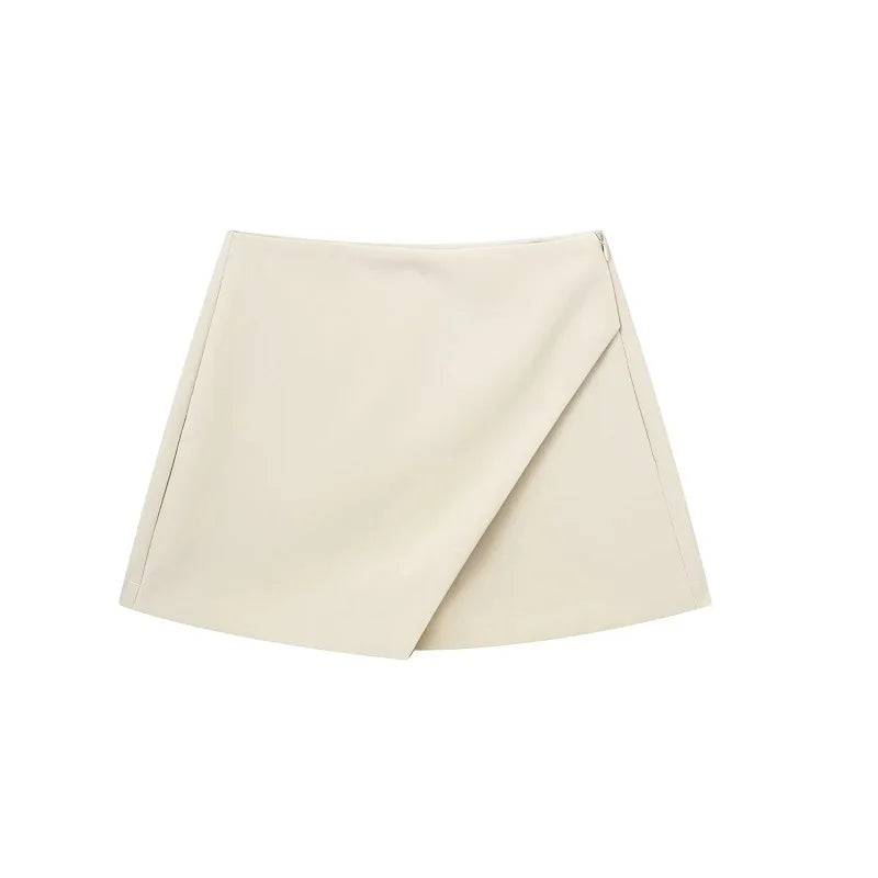 High Waist Asymmetric Skort