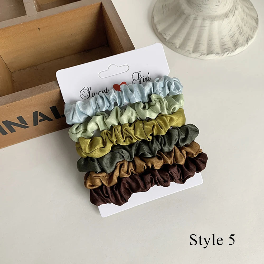 Hair Scrunchies Set - 3/6 pcs