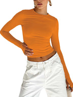 Long Sleeve Slim Crop Top