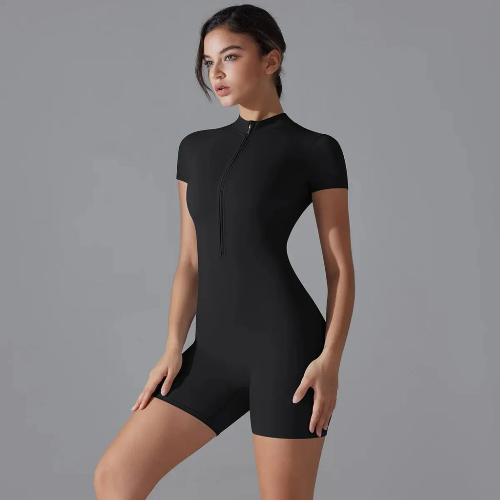Yoga Jumpsuit Zipper Bodysuit