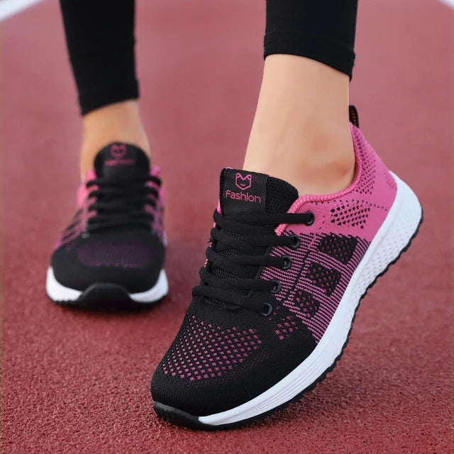 Breathable Mesh Lace Up Sneakers