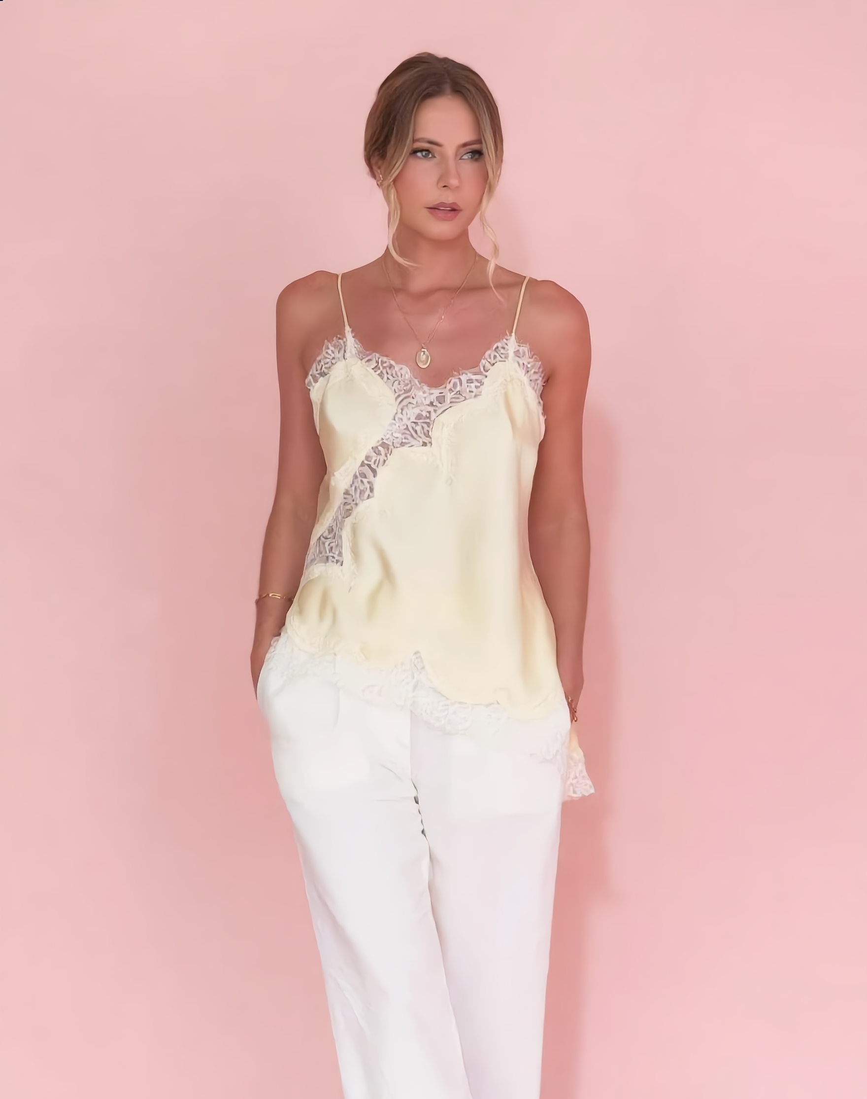 Satin Backless Asymmetrical  Top